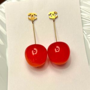 Fashion CC cherry drop earrings